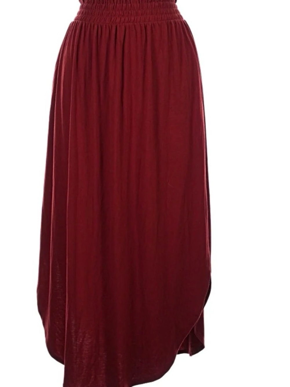 Zenana Outfitters Burgundy Smocked Waist Maxi Skirt